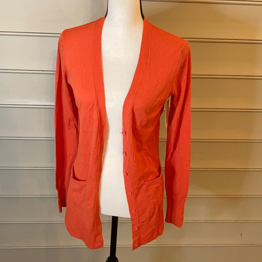 NWT 14th Union Orange Lightweight Button Cardigan - Picture 2 of 8